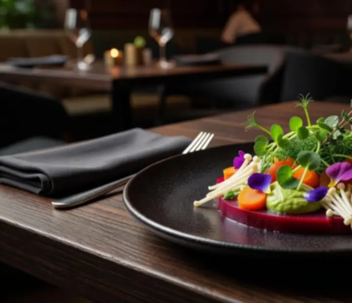 Szezonális chef ajánlat művészi tálalásban a Clubpointcenter asztalán